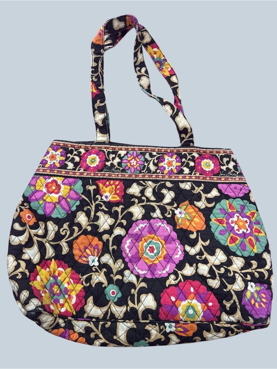 Vera Bradley Handbags - Vera Bradley Suzani Black Quilted Floral Tote with Multicolor Blooms